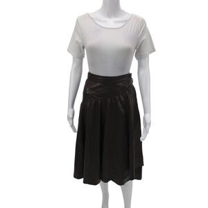 Rebecca Taylor Women A-Line Long Brown Skirt Zip Size 8